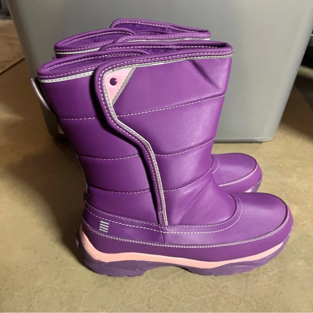 LANDS’ END GIRLS SNOW FLURRY BOOTS YOUTH SZ 5 NEW Purple Thermolite